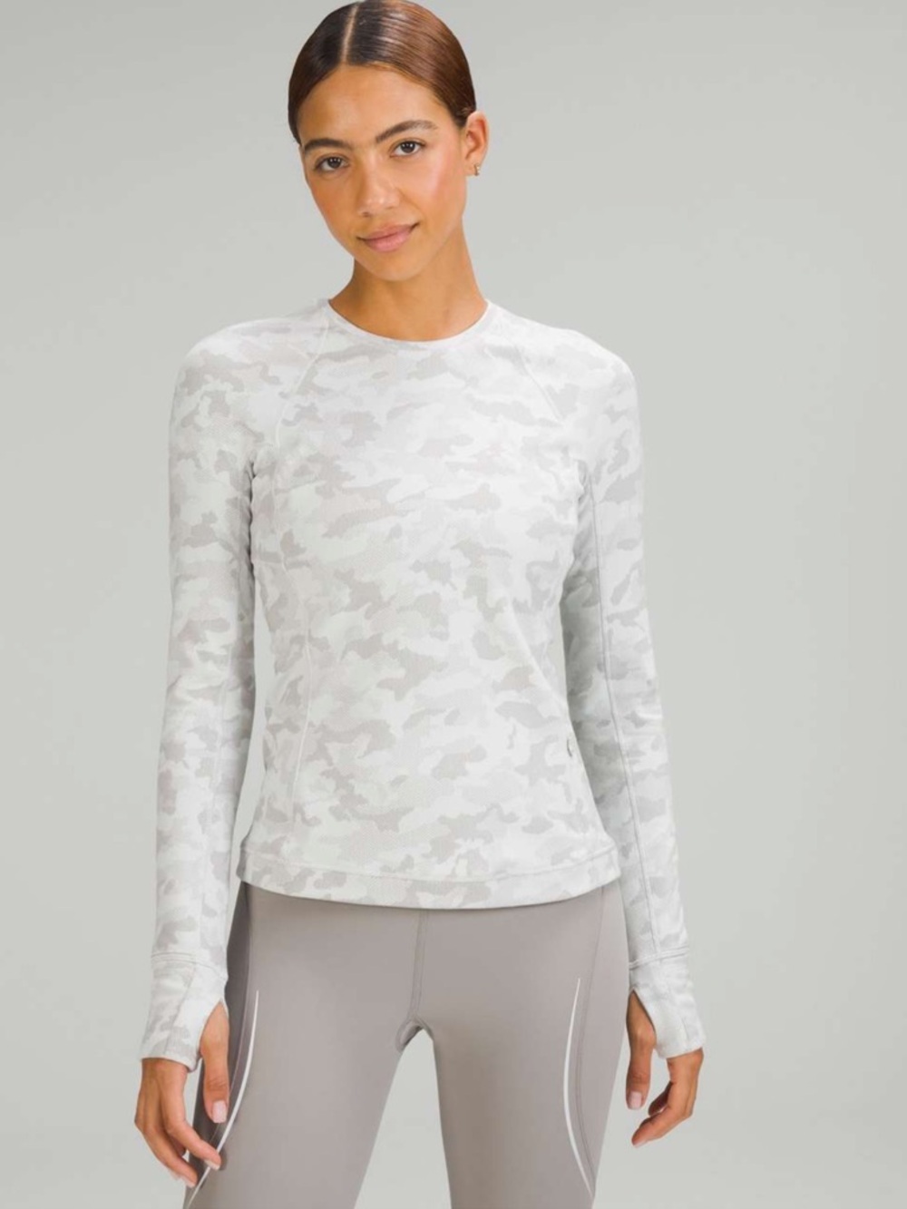 Lululemon Its Rulu Run Long Sleeve Shirt
Heritage Camo Jacquard Vapor Gull Grey